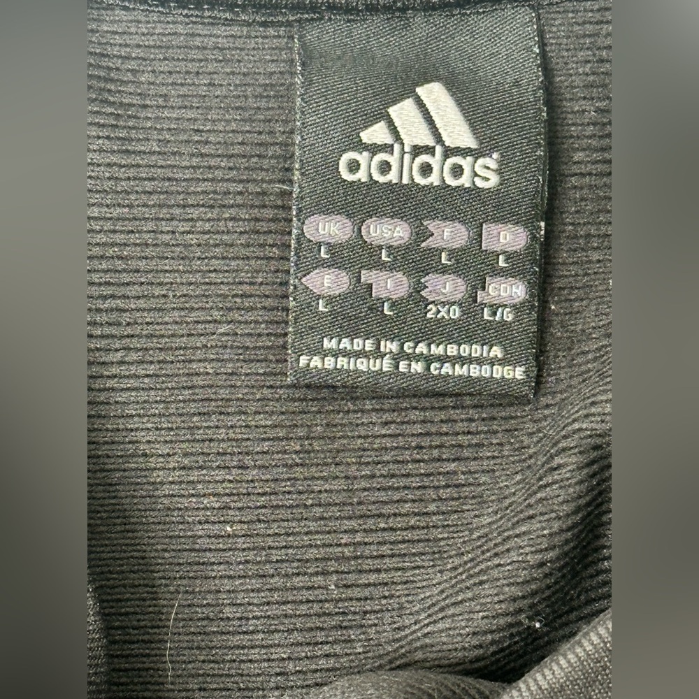 Adidas Sweatshirt‎ Men's Large Black Long Sleeve Crew Neck Athletic Gym Gear Run - Picture 11 of 16